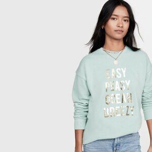 NWT Le Superbe aqua & gold   Easy Peasyinch sweatshirt